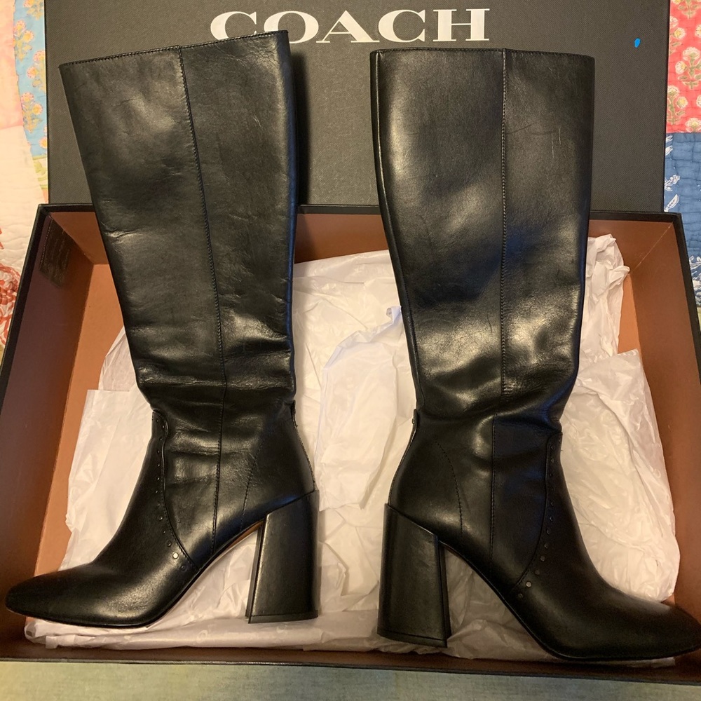 Coach leather boots